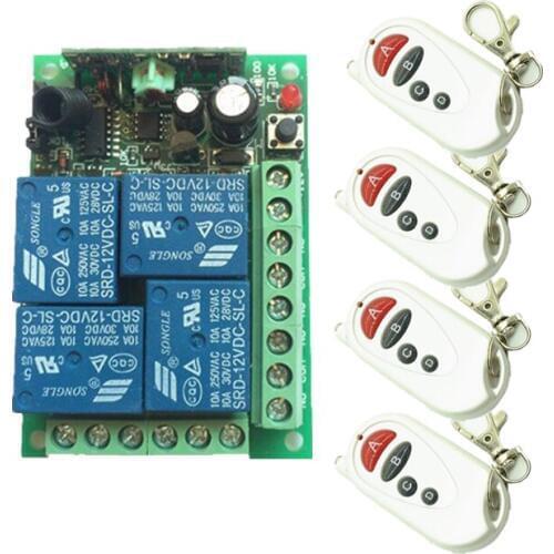 DC 12V 24V Relay Wireless Remote Control Switch System Learning Normally Open/Closed