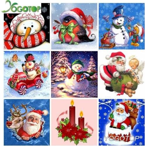 Christmas Diamond Embroidery Cross Stitch Diy Diamond Painting Santa Claus Drill Mosaic Cartoon Picture Rhinestones Art YY1365