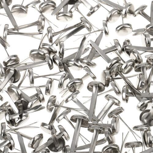 200 Pieces Silver Metal Brads Paper Fasteners for Cards Files Fixation DIY Decor (6mm)
