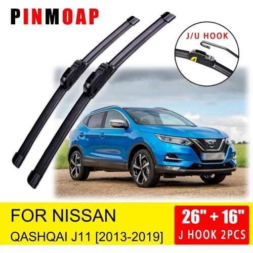 For Nissan Qashqai J11 2013 2014 2015 2016 2017 2018 2019 Front Wiper Blades Brushes Cutter U J Hook