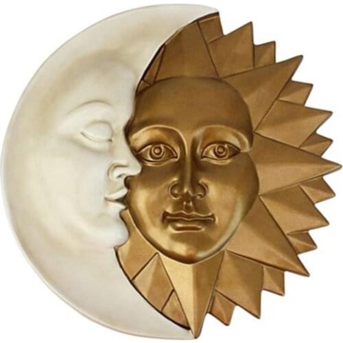 Moon Sun Sculpture Resin Art Statues Gift Courtyard Ornament Home Decoration Living Room Garden Pendant Home Decoration