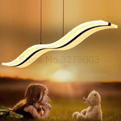 Modern Acrylic Wave Type Led Pendant Light for Living Room Restaurant Hotel,New Design Hanging Lamp Industrial Lighting Fixtures