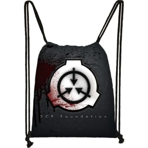 SCP Secure Contain Protect Print Drawstring Bag Boys Girls Storage Bags Teenager Casual Backpack Kids Bookbag Gift