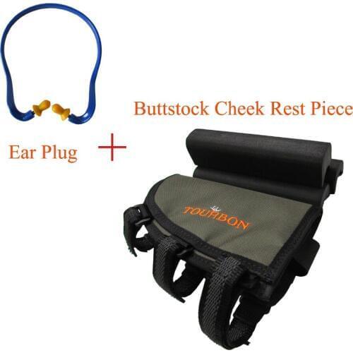 Tourbon Shooting Rifle Buttstock Cheek Rest Pad Adjustable Silicone Earplugs Hearing Ear Sound Protection Hunting Accessories