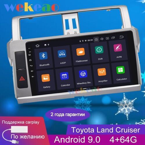 Wekeao 10.1'' 1 Din Android 9.0 Car Radio Automotivo For Toyota Land Cruiser Auto GPS Navigation Car Dvd Multimedia Player WIFI