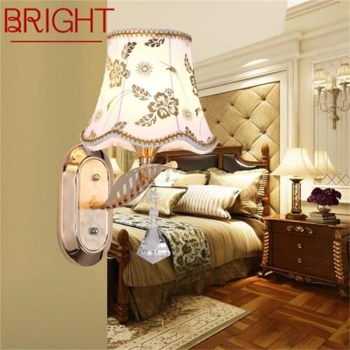 BRIGHT Wall Lamps Contemporary LED Sconces Lights Luxury Indoor Crystal Fixture For Home Bedroom