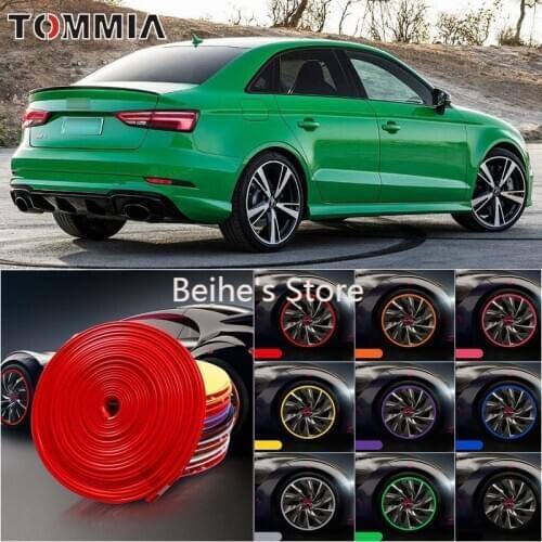 8M Car Wheel Hub Rim Edge Protector Ring Tire Strip Guard Rubber Sticker Decals For audi RS3