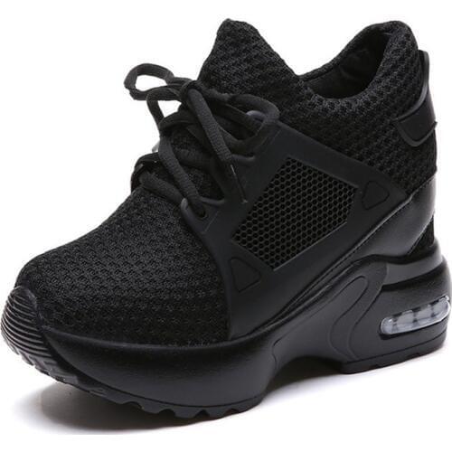 2021 Spring/Autumn women casual platform shoes hidden wedge heels boots women casual shoes Female Students Flats Boards Shoes-in