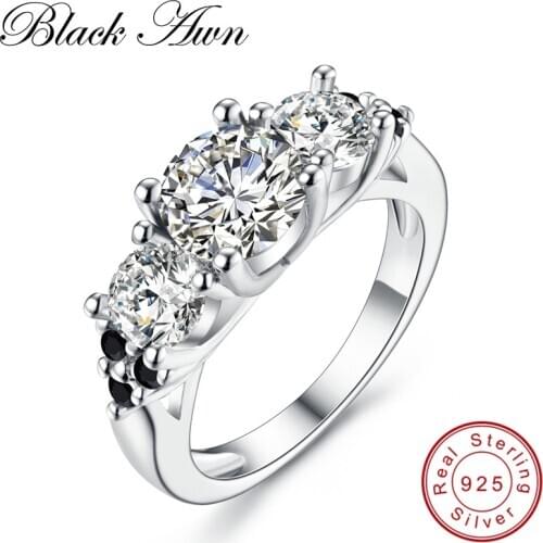 Anillos Mujer Neo-Gothic 4.5g 925 Sterling Silver Jewelry Trendy Wedding Rings for Women Engagement Ring Bague Femme Bijoux C164