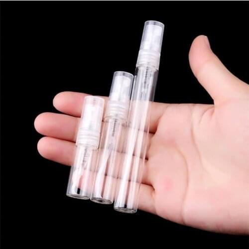 100Pcs 2ML 3ML 5ML 10ML Mini Portable Transparent Glass Perfume Bottle Perfume Essential Empty Containers Atomizer For Travel