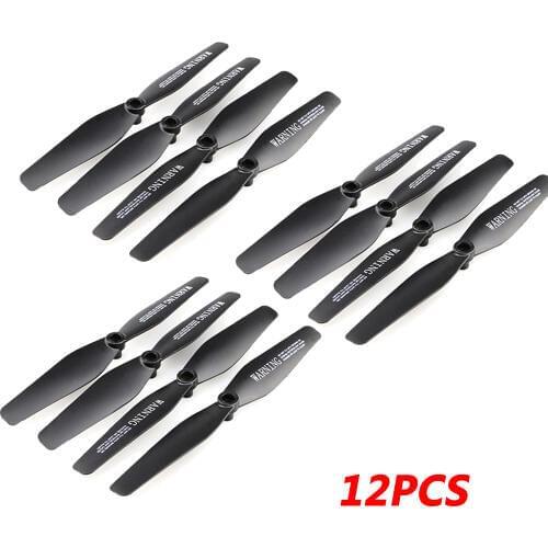 12PCS X5HW Propeller Props RC Quadcopter Main Blade Spare Part for SYMA X5HW X5HC Rotor Blade Replacement Accessory Black Color