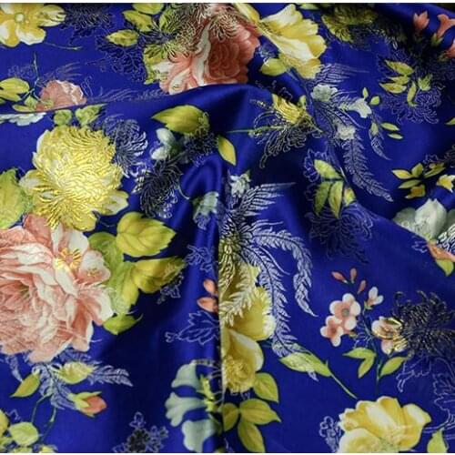 140cm*100cm Brocade fabric costume clothing cosplay kimono dress synthetic silk satin fabric Phoenix peony Metallic cloth