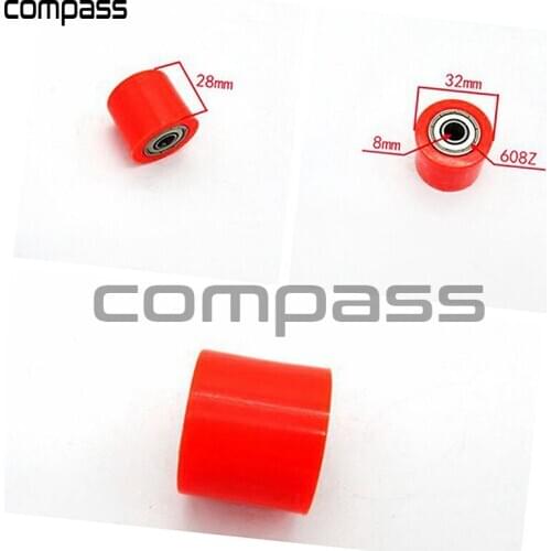 2 Pieces Chain Roller Slider Tensioner Wheel Guide 8mm for Honda CRF Red Black