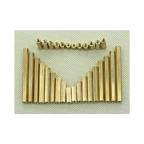 20pcs M3 x 8mm Brass Hexagonal Threaded Double Pass Spacers Hexagon Copper Post