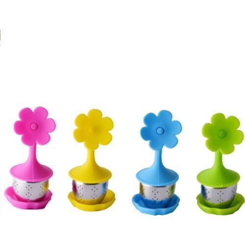 4 Pieces/set Flower Silicone Tea Maker Tea Cup Ball Filter Gel Tea Bag Infuser Coffee Strainer Cooking Utensils