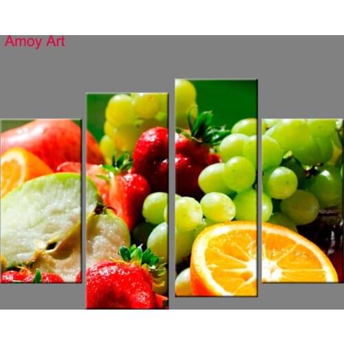 4 Pieces Lenmon Fruits Wall Art for kitchen Decor canvas print painting Wall Pictures For living room Kitchen Dinning Room