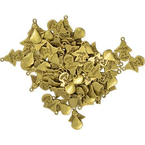 50pcs Made for an Angel Charms Angel Wing Fairy Tale Pendant DIY Bracelet
