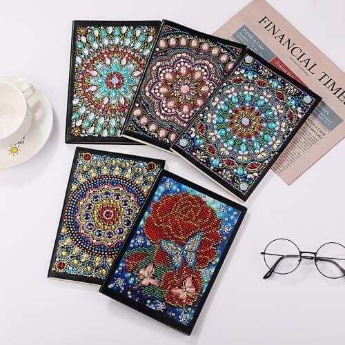 5D Diamond Painting Notebook Abstract Flower Special Shaped Diamond Embroidery Accessories Christmas Craft Kit Gift