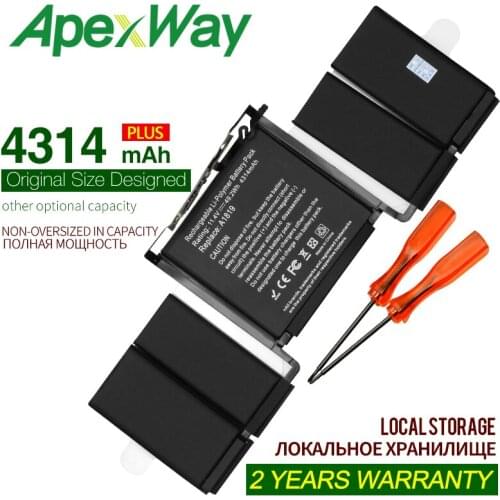 ApexWay A1819 NEW Laptop Battery for Apple Macbook Pro 13'' Touch BarA1706 2016year version 11.4V 4314mah With Tools Screwdriver