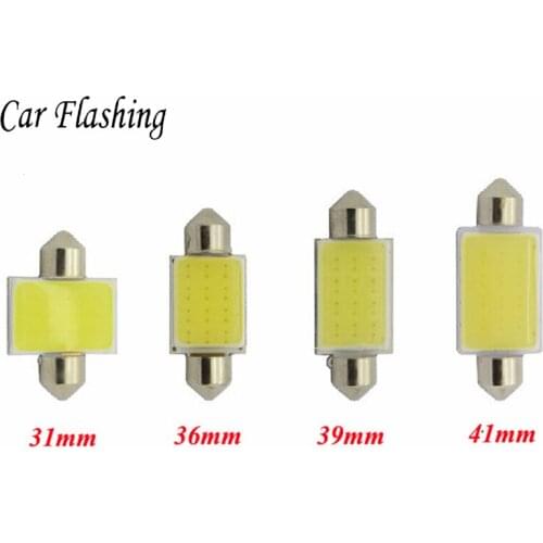 Car Flashing 10 pcs 31 mm 36mm 39mm 41mm C5W C10W Car Festoon Dome COB light Car Reading Lights Auto housing Interior lamp