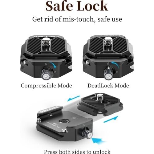 Ulanzi Quick Release Plate Clamp Falcam F3 Quick Release System Camera Strap Clip Universal DSLR Camera Tripod Slider Adapter