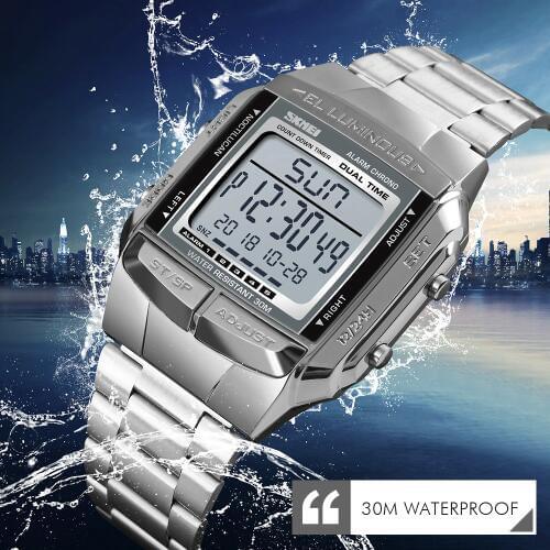 2019 New SKMEI Digital Watch Fashion Mens Watches Top Brand Luxury Electronic Wristwatch Men Waterproof Countdown Sports Watches