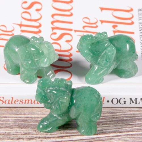 Luck Elephant Figurine Hand Carved Statue Healing Reiki Natural Stone Ornaments Room Decor Home Decoration Gift