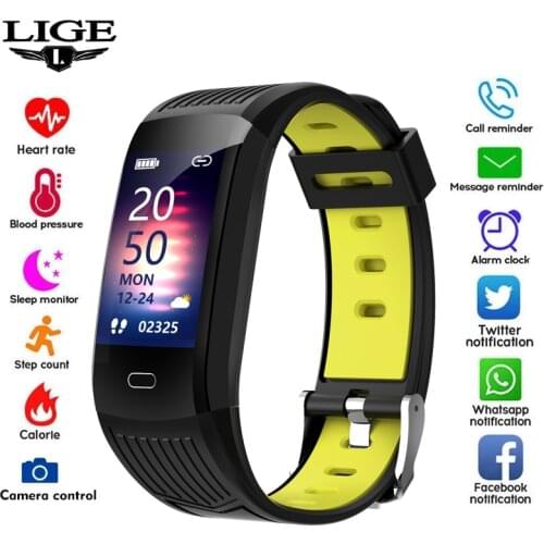 LIGE 2021 New Smart Bracelet Men Fitness Smart Wristband IP68 Waterproof Female Sports Tracker Smartwatch Play Music Bracelet