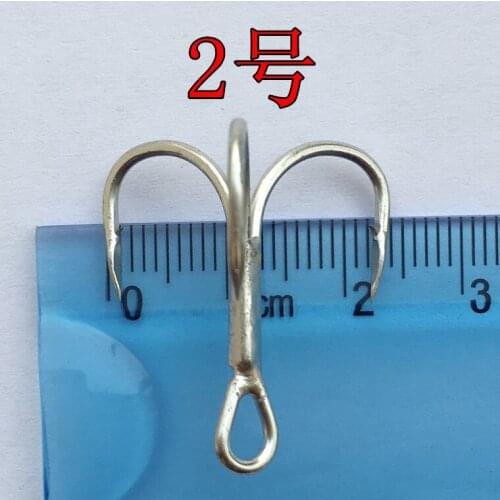 Tracking Shipping 20 pcs/lot2/0#1/0#1# 2# 4# 6# 8#Stainless Steel 2X Strong Fishing Treble Hook Lure Hook For Big Fish