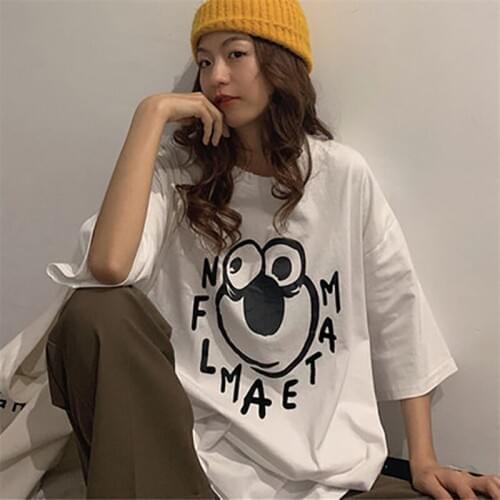 Round Neck Short Sleeve T-Shirt Womens Korean Loose Plus Size Jacket Fashion Slim Fabric Comfortable Summer