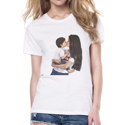 Super Mom Love T-shirts For Women Baby Boy Mommy Son Angel Top Summer T Shirt Women New Arrivals 2021 Vogue T-shirt Mothers Day