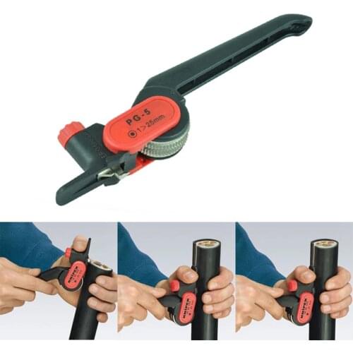 Ratchet Wheel Type Stripper Cable Knife PG-5 Cable Stripper For 25mm Round Cable Peeling Plier Cable Stripping Tool