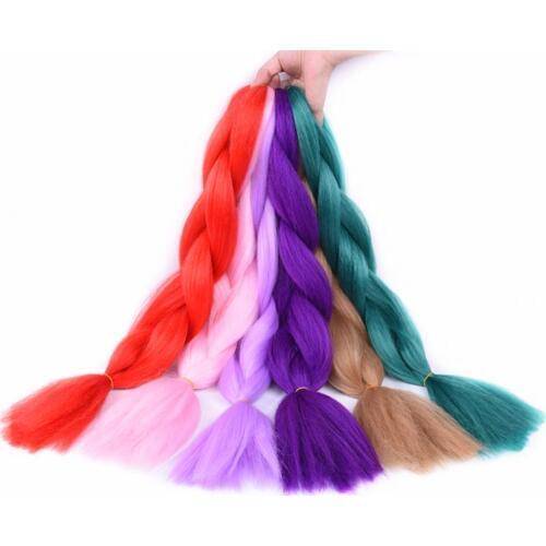 5pcs/Lot 24 Inch Crochet Hair Synthetic Hair African Afro Jumbo Hair Braids Colored Strands Ombre False Braiding Hair