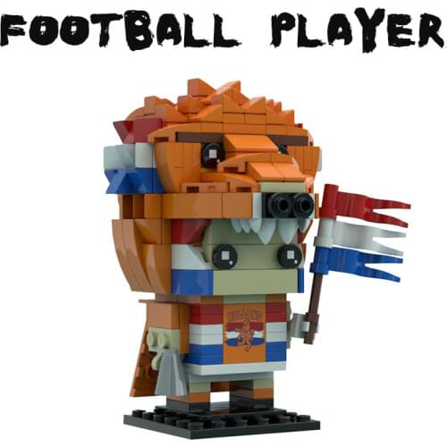 MOC Building Block Maker Pay Tribute To Football Player Assembly Model Childrens Toy Creative DIY Build Bricks Birthday Gift