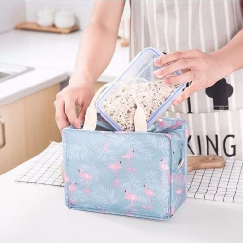Fresh Print Cooler Lunch Box Waterproof Portable Insulated Canva Lunch Bag Thermal Food Picnic Lunch Bags For Women Kids Handbag