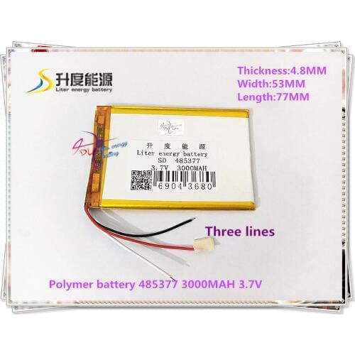 3.7V 3000mAH 485377 Polymer lithium ion / Li-ion battery for tablet pc cell phone POWER BANK