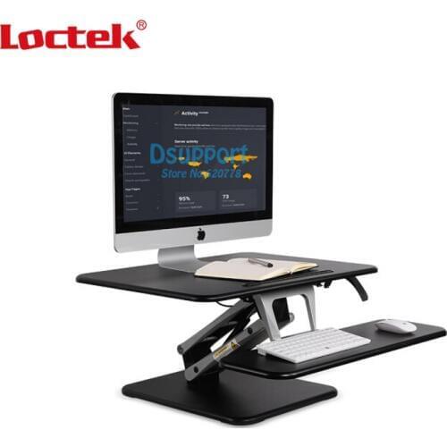 Loctek M3M Sit Stand Desk Riser Easy Up Height Adjustable Computer Laptop Desk with Foldable Keyboard Holder 80x52cm