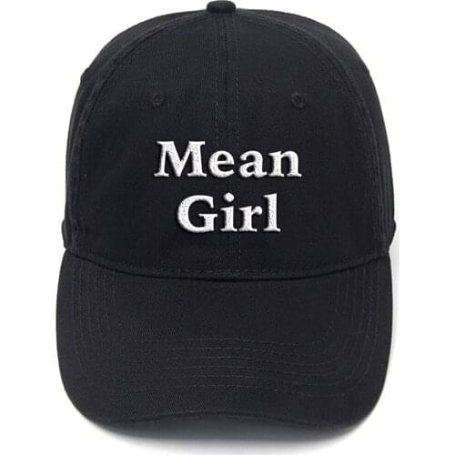 Lyprerazy Mean Girl Washed Cotton Adjustable Fashion Flock Printing Baseball Cap