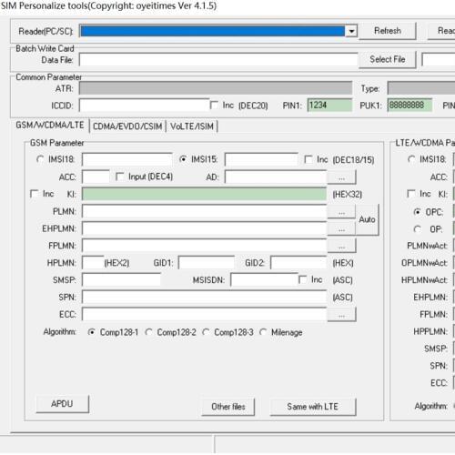 OYEITIMES Powerful 4.1.5 Blank SIM Card Software 5G SIM Card Software SIM Card Software COM128/XOR/Milenage 2G/3G/4G/5G