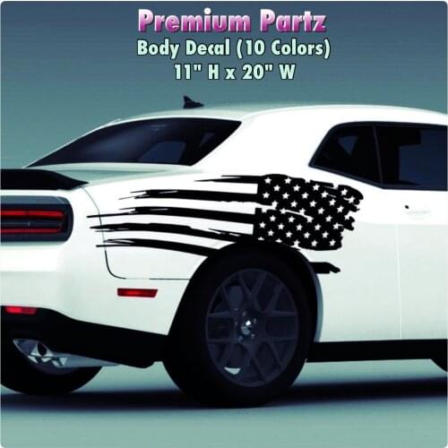 For (2Pcs) Dodge Mopar Challenger Flag Body Decal New 1PC 10 Colors Hellcat Ram