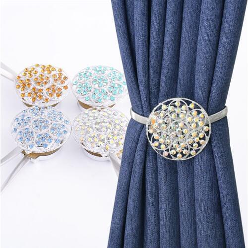 A Pair Of Crystal Curtain Buckle Modern Minimalist Creative Curtain Buckle Magnet Curtain Strap Rope Home Decoration