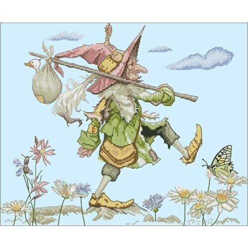 Hike cartoon patterns Counted Cross Stitch 11CT 14CT DIY Chinese Cross Stitch Kits Embroidery Needlework Sets home decor