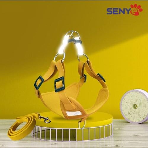 Pet High Quality Chest Harness Reflective Dog Leash Vest Type Chest Back Suit Suede Breathable Dog Harness