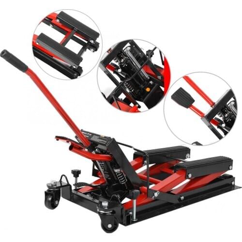 1500lbs Motorcycle Stand Adjustable Lifting Kickstand Floor Jack Table Hoist Workshop Tool