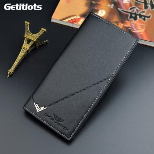 Luxury Designer Wallet for Men Purse Business Mens Thin PU Leather Wallets Long Slim Male Purses and Handbags Card Holder Bag