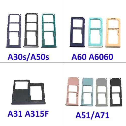 SIM Card Slot SD Card Tray Holder Adapter For Samsung A30S A307 A50S A507 A31 A315 A51 A515 A71 A715 A60 A6060