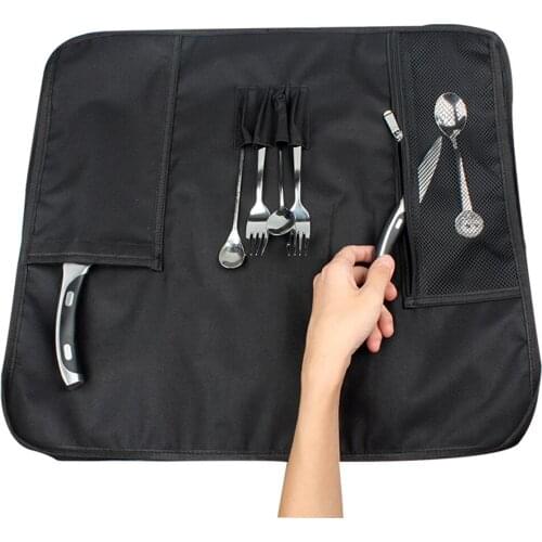 Fabric Knife Roll Travel-friendly Knives Storage Carrying Case for Culinary Students and Chef