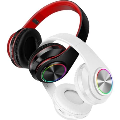 Universal Bluetooth V5.0 Headphones Wireless Headset Foldable LED Light Stereo Gaming Earphone With Mic For Iphone Xiaomi PC