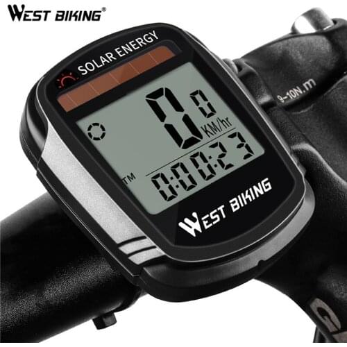 WEST BIKING Bicycle Computer Bicycle Wireless Computer Waterproof Solar Bike Computer Road Mountain Cycling Odometer Speedometer
