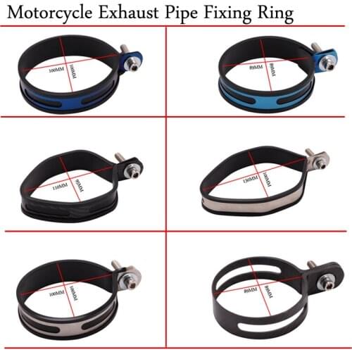 60.5MM Universal Motorcycle Exhaust Pipe Fixed Circle Carbon Fiber Holder Clamp Fixed Ring Support Bracket